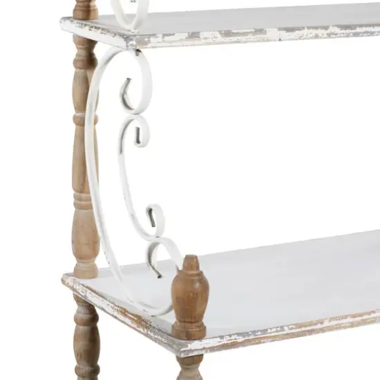 White Wood Farmhouse Shelving Unit {7}