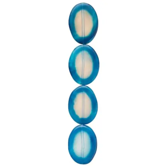 Fire Blue Agate Oval Beads, 40mm by Bead Landing&trade; {4}