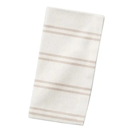 Double Stripe Cotton Twill Napkin Blush/White {3}
