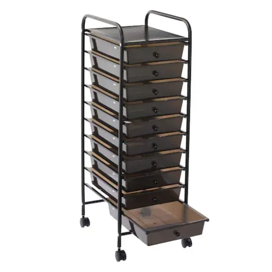 10 Drawer Rolling Cart by Simply Tidy&reg; Matte Black {10}