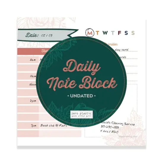 TF Publishing Undated Boho Daily Note Block Desktop {1}