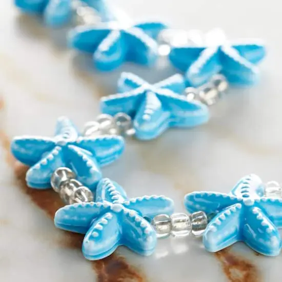 Turquoise Starfish Ceramic Beads, 18mm by Bead Landing&trade; {3}