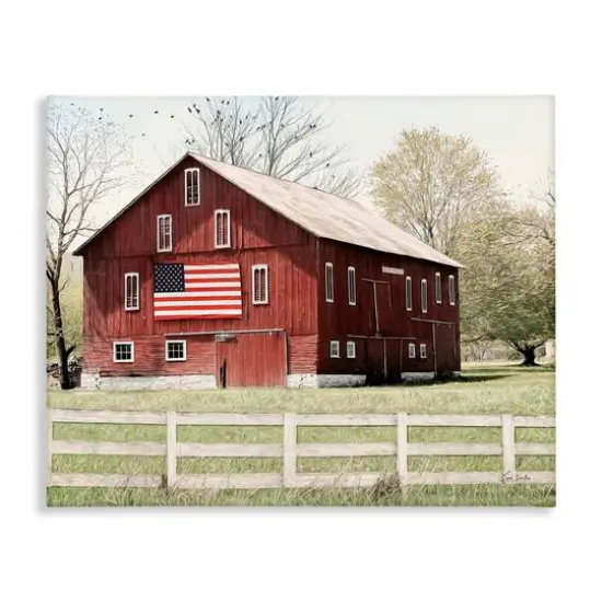 Stupell Industries Patriotic Barn Flag Canvas Wall Art {1}