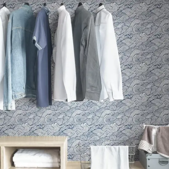 NuWallpaper Navy Saybrook Peel & Stick Wallpaper {5}