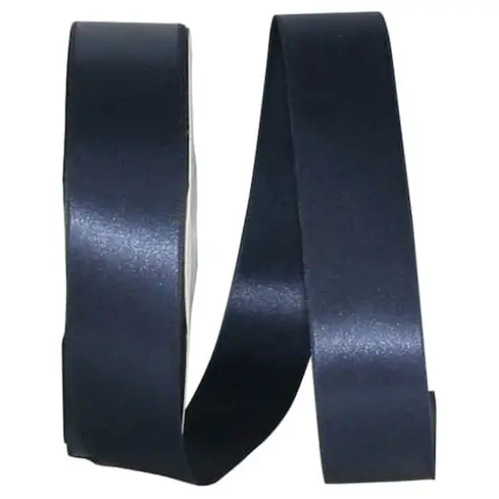 JAM Paper 1.5" x 100yd. Double Face Satin Ribbon Navy {1}