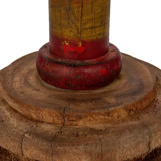 Hello Honey&reg; 28" Multicolor Reclaimed Wood Spool Table Lamp with Cotton Shade, 2ct. {8}