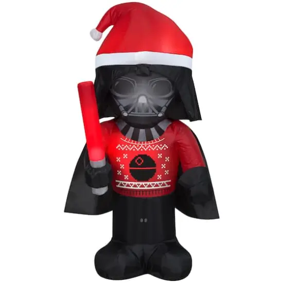 3.5ft. Airblown&reg; Inflatable Christmas Darth Vader in Ugly Christmas Sweater {1}