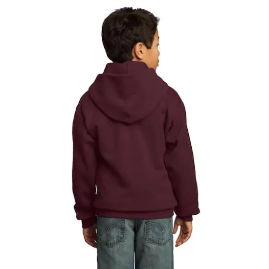 Port & Company&reg; Colors Youth Core Fleece Pullover Hooded Sweatshirt Maroon {5}