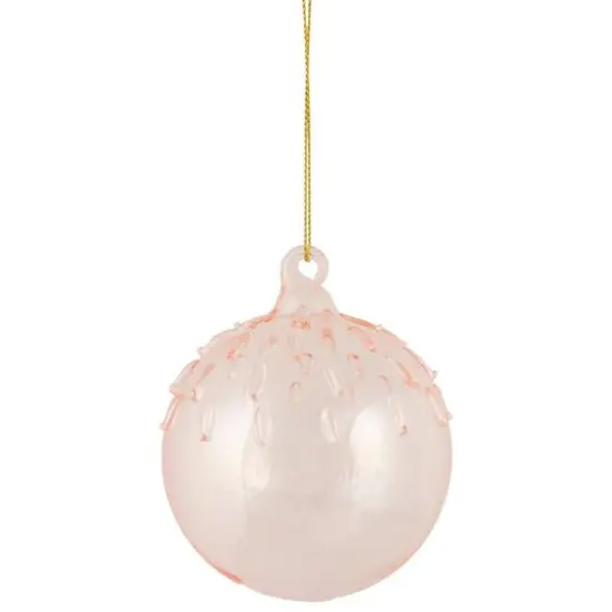3" Pink Iridescent Glass Ball Ornament {1}