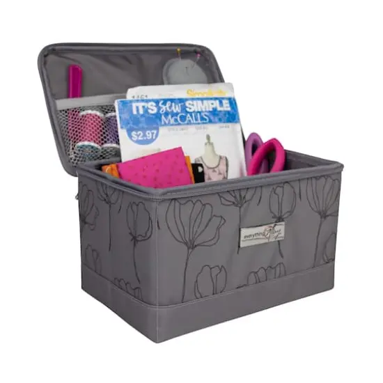 Everything Mary Gray Floral Collapsible Sewing Kit Organizer Box {5}