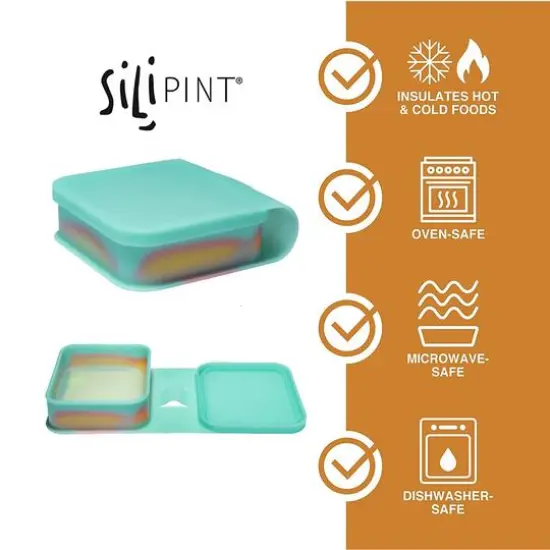 Silipint&reg; Sandwich Size Silicone Go Go Bowls, 2ct. Aurora {4}