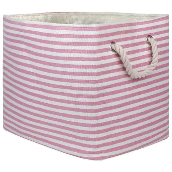 DII&reg; Medium Pinstripe Rectangle Woven Paper Storage Bin Rose {1}