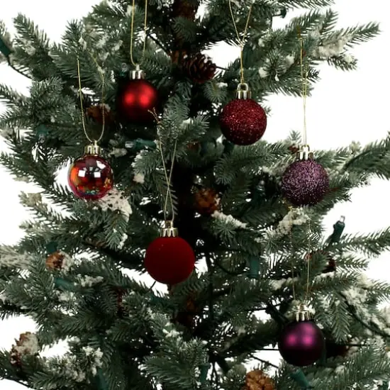 7 Pack 1.5" Burgundy Shades Shatterproof Ball Ornaments by Ashland&reg; {4}