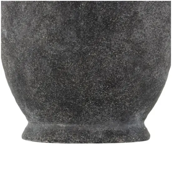 15" Gray Ceramic Textured Whitewashed Vase {4}