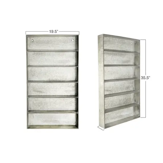 Hello Honey&reg; 35.5" Distressed Gray Metal 6 Tier Wall Shelf {6}