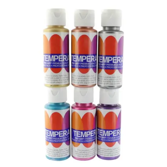Pro Art&reg; Pearlescent 6 Color Liquid Tempera Paint Set {1}