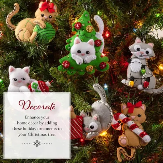 Bucilla&reg; Frisky Kitties Felt Ornament Kit {4}