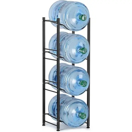 NEX&trade; 4-Tier 5-Gallon Water Bottle Storage Rack Black {6}