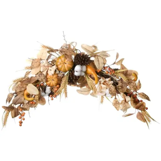 36" Autumn Pine Nut Swag with Pinecones {1}