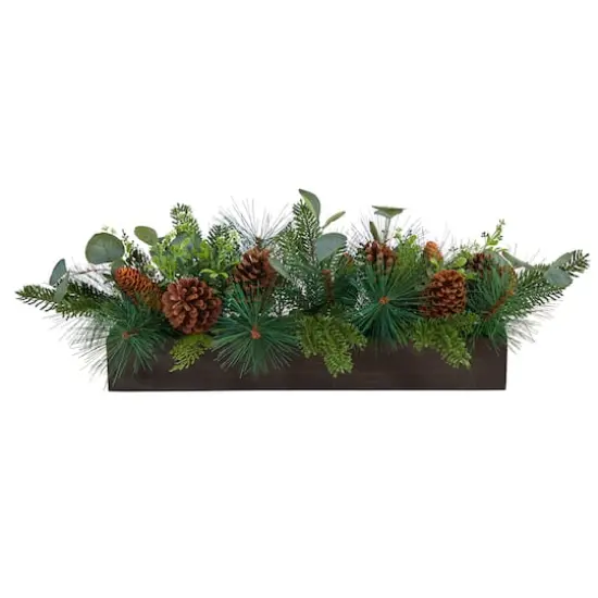 30" Evergreen Pine & Pine Cone Artificial Christmas Centerpiece {1}