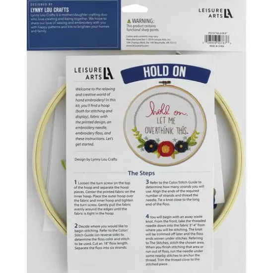 Leisure Arts Hold On Mini Maker Embroidery Kit {3}