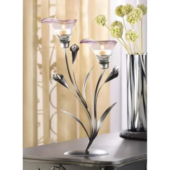 15" Calla Lily Candle Holder {3}