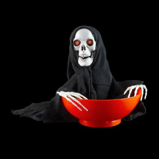10.5" Animated Grim Reaper Halloween Candy Bowl {4}