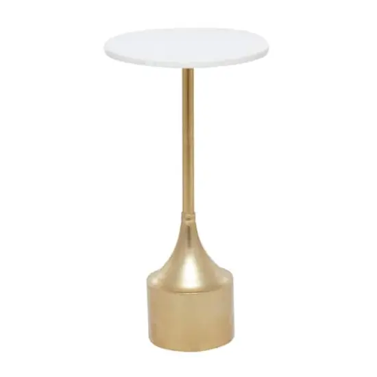 25" Gold Iron Contemporary Accent Table {1}