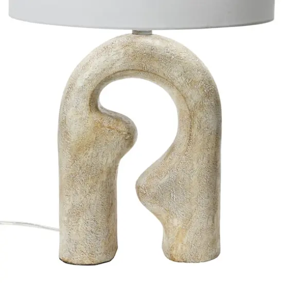Hello Honey&reg; 24" Abstract Sculptural Table Lamp with Drum Shade Brown {4}