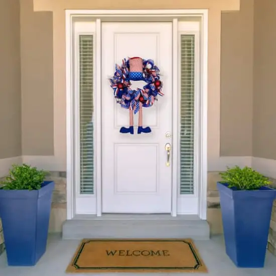 24" Patriotic Hat Wreath with Dangling Legs {3}