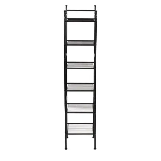 Honey Can Do Black 6-Tier Space-Saving Shelving Tower {6}