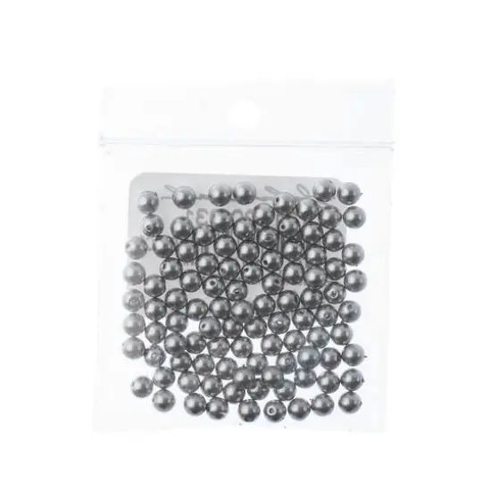 Preciosa Maxima 4mm Glass Nacre Pearls, 100ct. Light Gray {3}