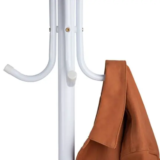 Mind Reader 67" 3-Tier 11-Hook Coat Rack White {9}
