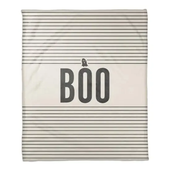 Stripes Ghost Boo Fleece Throw Blanket {1}