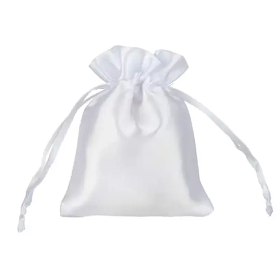 3" x 4" White Satin Favor Bags, 12ct. by Celebrate It&trade; {1}