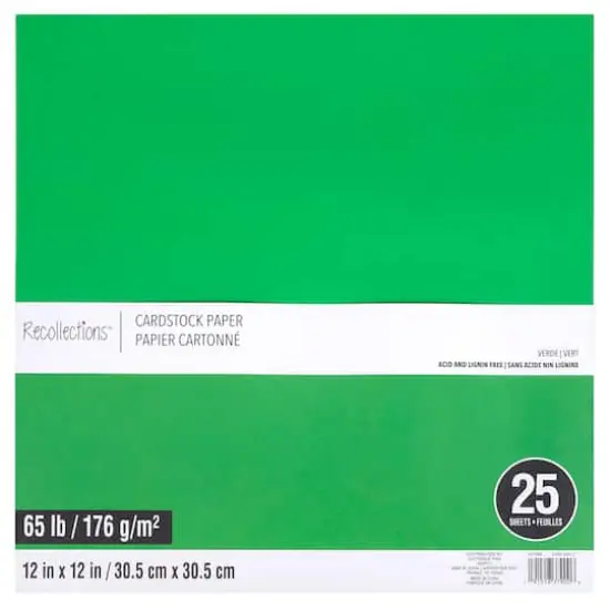 12" x 12" Cardstock Paper by Recollections&trade;, 25 Sheets Verde {1}