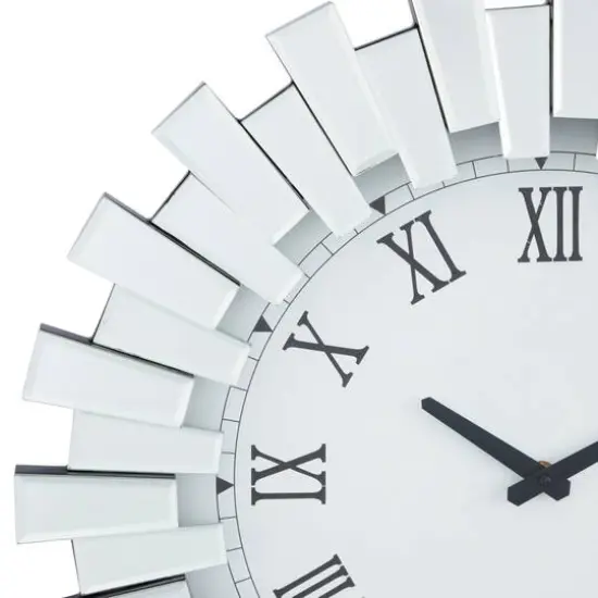 Silver MDF Glam Wall Clock, 20" x 3" x 20" {4}