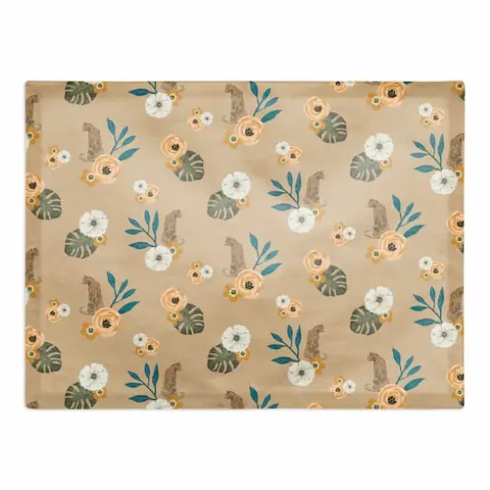 Tropical Jag Cotton Twill Placemat Beige {1}