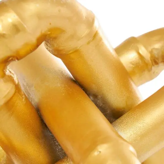 9" Gold Metal Chain Link Sculpture  {5}