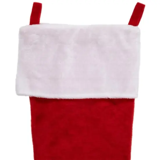 35" Traditional Red with White Cuff Plush Christmas Stocking {6}