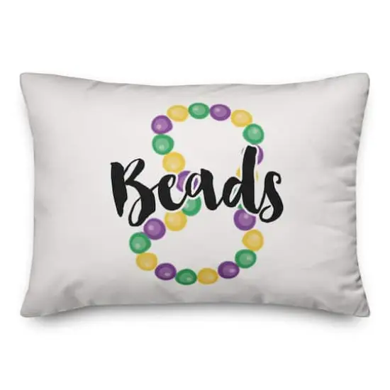 Beads & Bling Mardi Gras Throw Pillow {3}