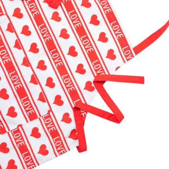 Glitzhome&reg; 31.25" Fabric Valentine's Heart Apron {7}