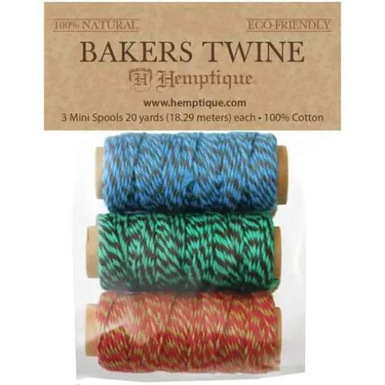 Hemptique&reg; Jester Cotton Baker's Twine Mini Spools, 3ct. {1}