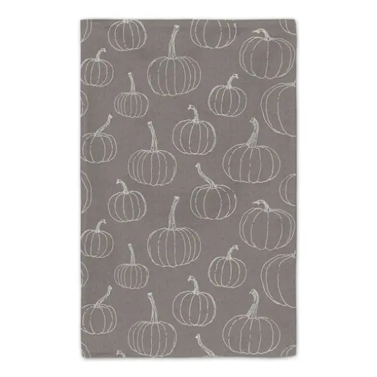 Grateful Hearts Gray Pumpkin Tea Towel Set {6}