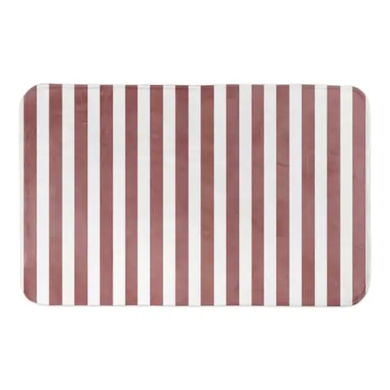 Simple Red Stripes Bath Mat {1}