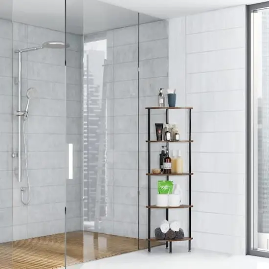 NEX&trade; 50" Brown 5-Tier Corner Shelf {6}