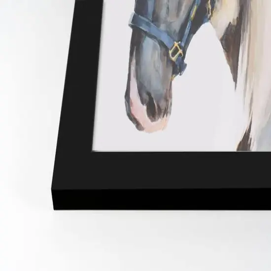 Horse Watercolor Black Framed Print {3}