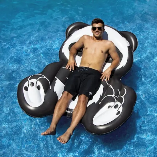 Swimline 71" Inflatable Black & White Panda Pool Float {4}