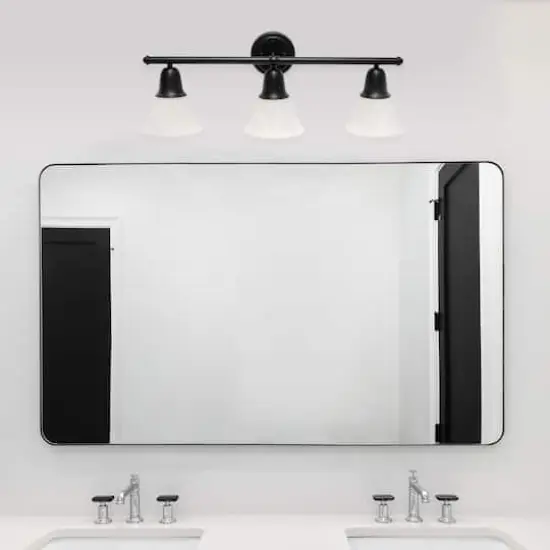 Lalia Home Essentix 3 Light Alabaster Shade Vanity Black {3}