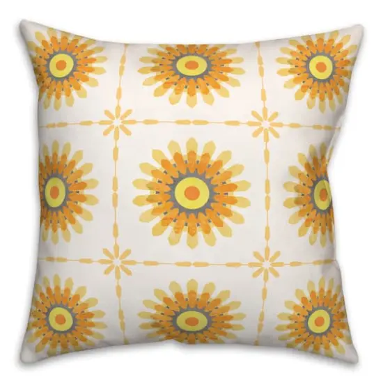 Flower Medallion Throw Pillow White {1}